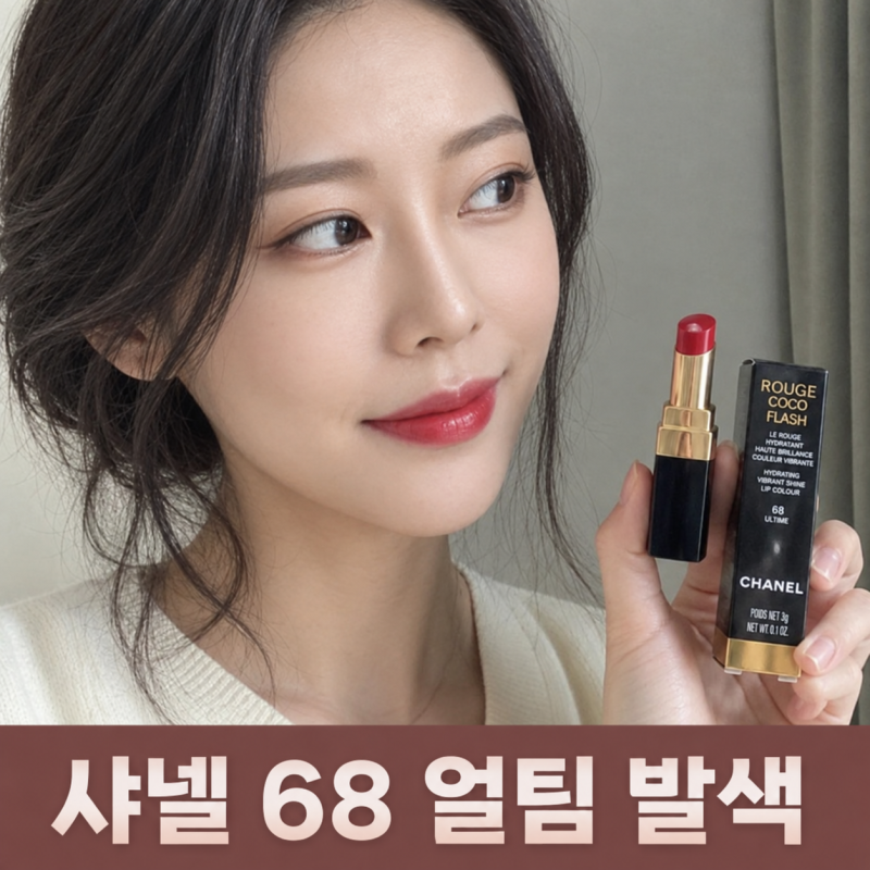 샤넬 루쥬 코코 플래쉬 68 얼팀 발색과 텍스처 특징 총정리