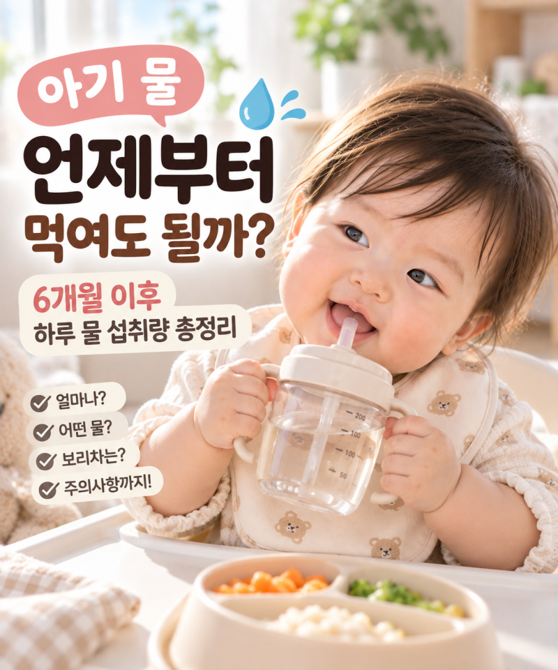 아기 물 언제부터 먹여도 될까? 6개월 이후 하루 물 섭취량 총정리