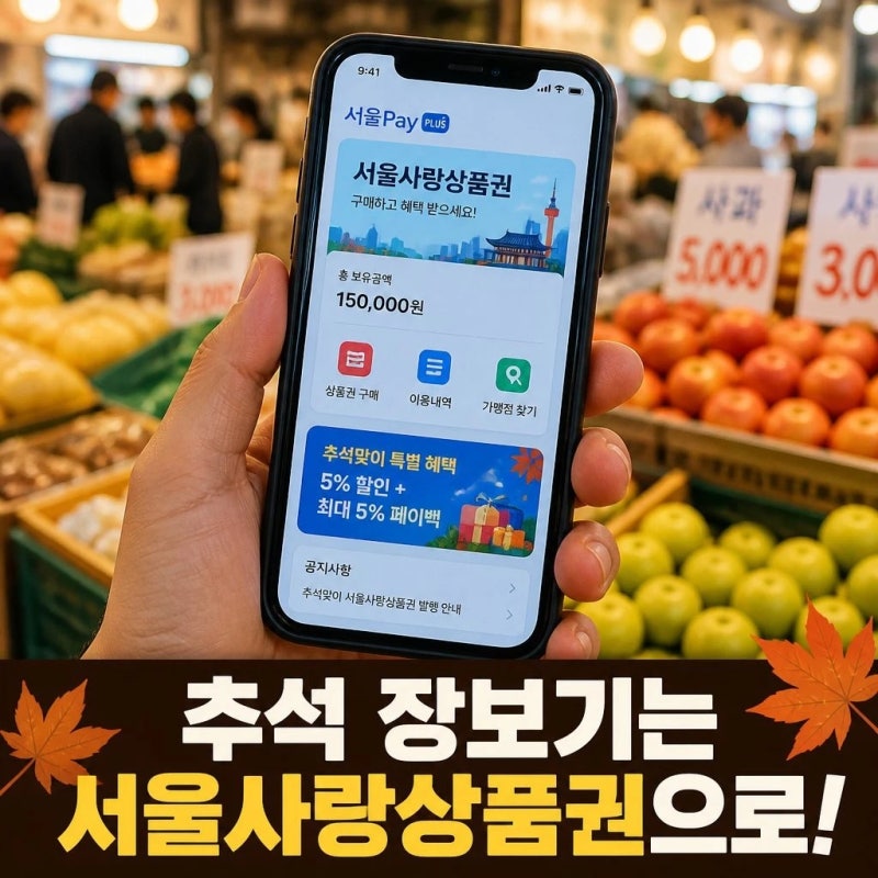 서울사랑상품권 9월 발행일정｜추석 5% 할인·최대 5% 페이백, 구매시간 총정리