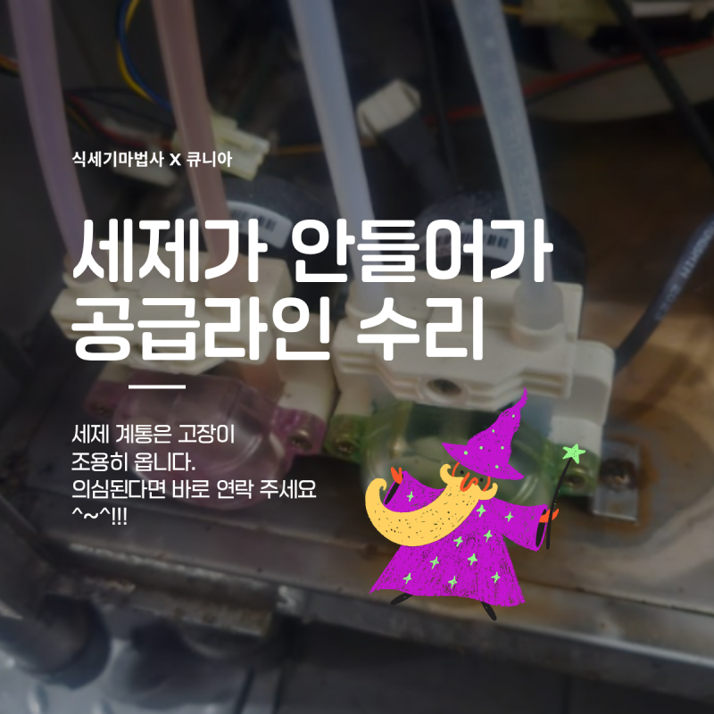 상일동 화로구이집 돌핀 세척기, 세제 린스 공급 문제 수리
