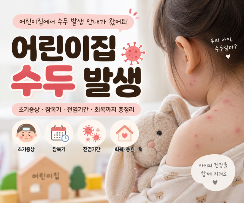어린이집 수두 발생｜초기증상·잠복기·전염기간·회복까지 총정리