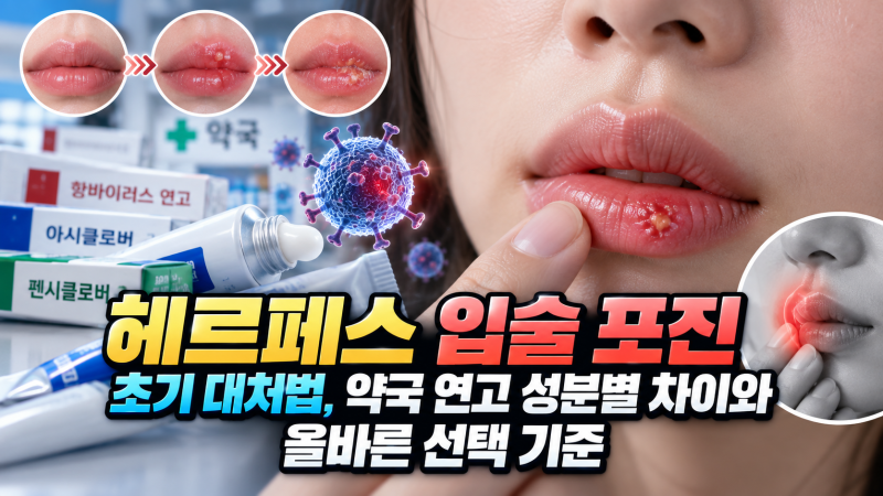 헤르페스 입술 포진 초기 대처법, 약국 연고 성분별 차이와 올바른 선택 기준