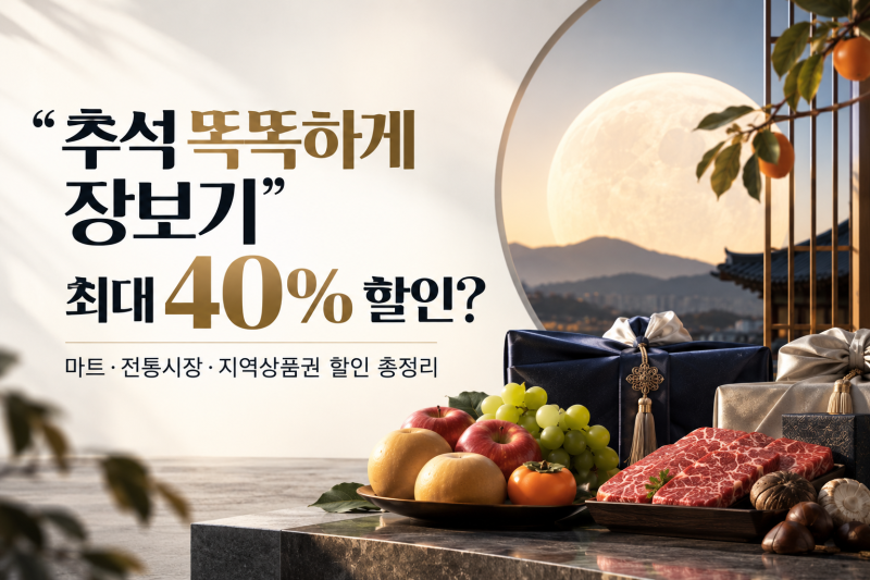 “추석 똑똑하게 장보기" 최대 40% 할인?｜마트·전통시장·지역상품권 할인 총정리