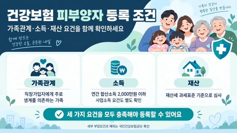 부모님 건강보험 피부양자 등록하기 전에 꼭 확인할 것들