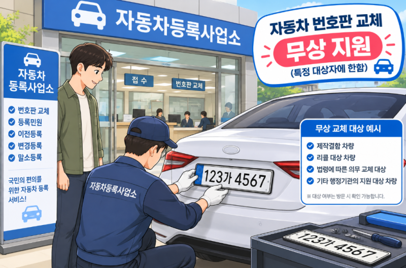 자동차 번호판 불량 이유와 무상교체 기준 그리고 방법까지 !