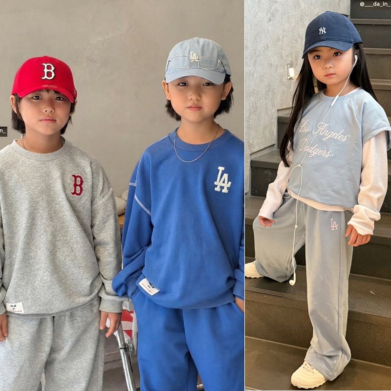 가을 주니어의류 주목 엠엘비 MLB키즈상하복 셋업 남아 여아맨투맨
