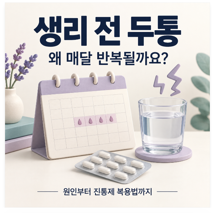 생리 전 두통, 왜 반복될까요? 생리 관련 편두통과 진통제 복용법