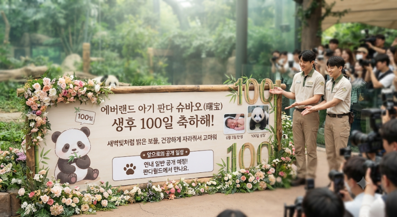 에버랜드 막내 아기 판다 ‘슈바오’ 이름 뜻, 탄생 비화 및 100일 행사