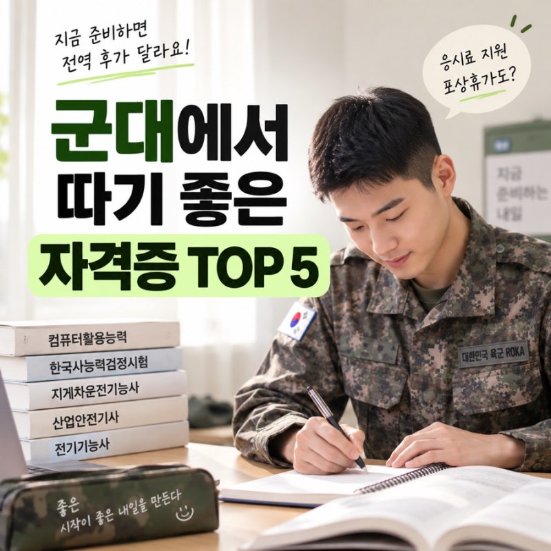 군대에서 자격증 따면 무료? 전역 후 써먹기 좋은 군인 자격증 총정리