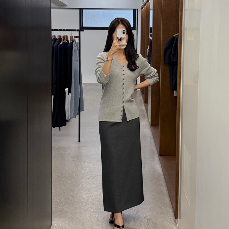 EAAH 한남 (메그 카울넥 블라우스,리버 스카프 블라우스,울 버튼 니트 가디건,FW 맥시 슬릿 스....