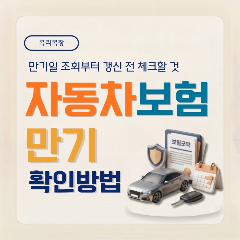 자동차보험 만기 확인 방법, 만기일 조회부터 갱신 전 체크할 것