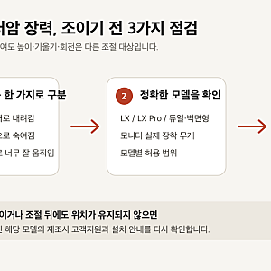 어고트론 LX 모니터암 장력 조절, 화면이 내려갈 때 먼저 확인할 것