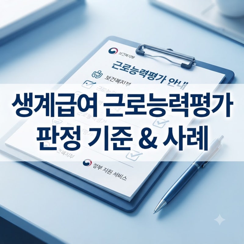기초수급자 생계급여 근로능력평가 판정 기준 (+실제 사례 정리)