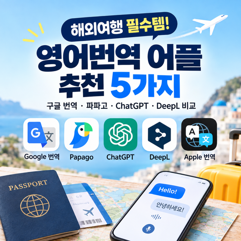 해외여행 영어번역기 어플 추천 5가지. 구글 번역·파파고·ChatGPT·DeepL 비교