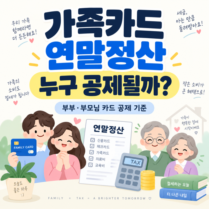 가족카드로 쓴 돈은 누구 연말정산에 들어갈까? 부부·부모님 카드 공제 기준