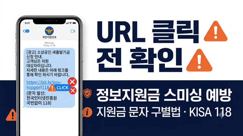 정부지원금 스미싱 예방 : 지원금 문자 구별법과 KISA 신고 방법