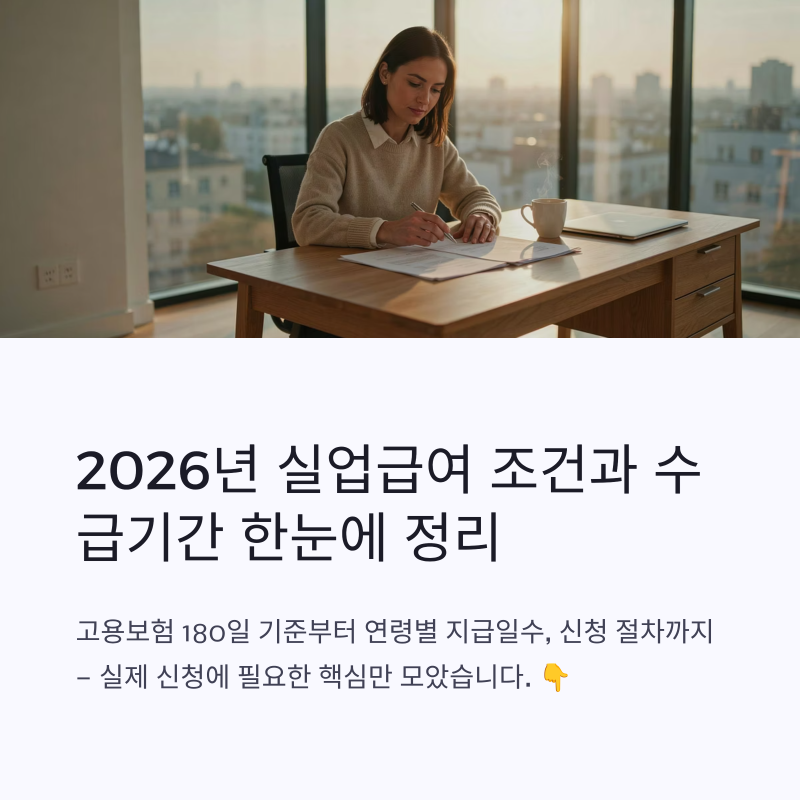 실업급여 조건 수급기간 핵심 정리｜2026년 기준