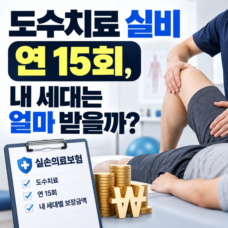 도수치료 실비 연 15회, 내 세대는 얼마 받을까?