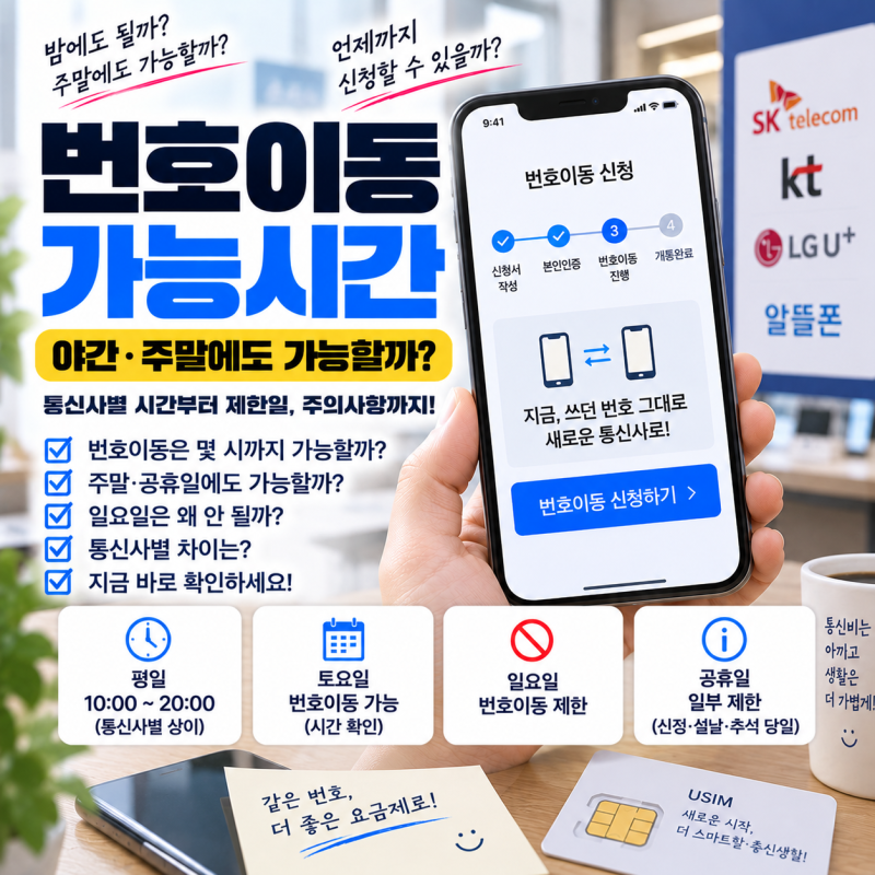 번호이동 가능시간｜야간·주말에도 번호이동할 수 있을까?