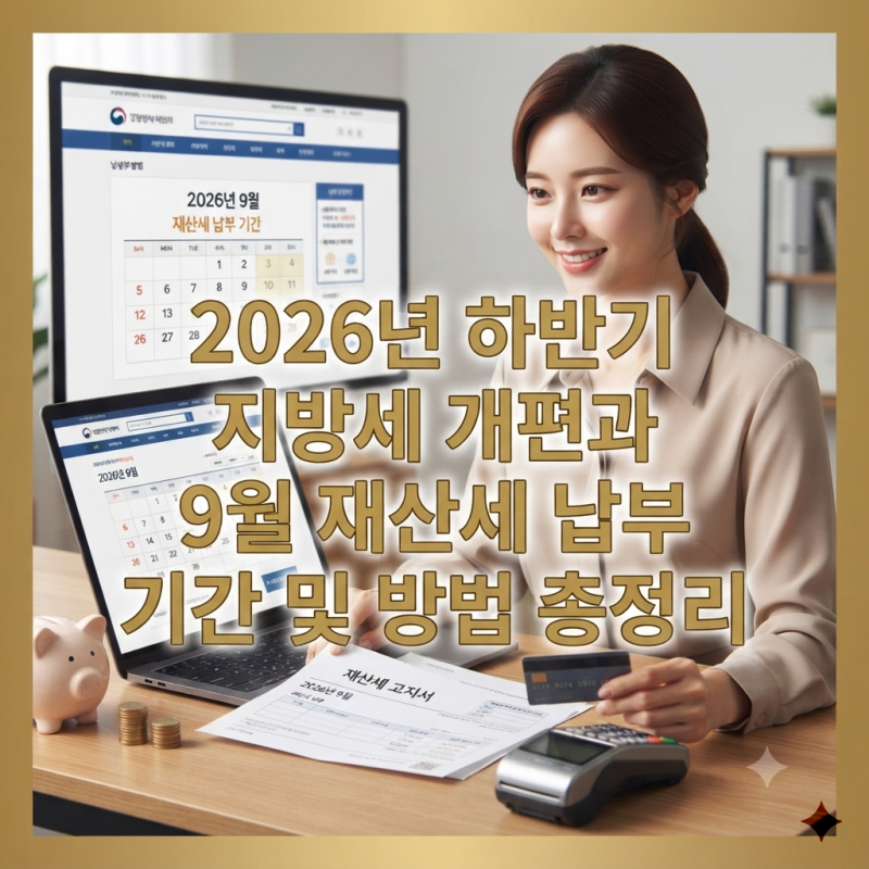 2026년 하반기 지방세 개편과 9월 재산세 납부 기간 및 방법 총정리