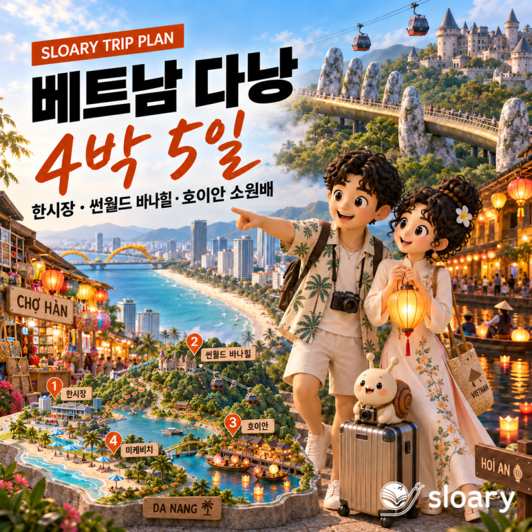 베트남 다낭 4박 5일 여행코스｜바나힐·미케비치·한시장부터 호이안까지