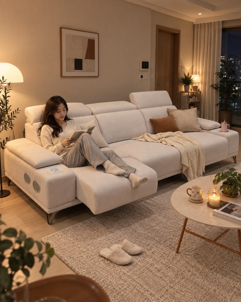 페다 무비 4인 리클라이너 소파 거실 휴식 사용감