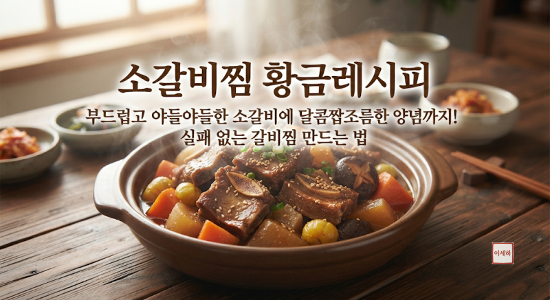소갈비찜 황금레시피부드럽고 야들야들한 소갈비에 달콤짭조름한 양념까지! 실패 없는 갈비....