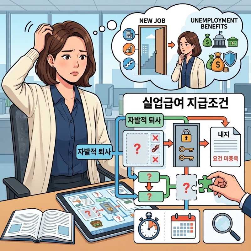 이직 앞두고 헷갈리는 실업급여조건, 자발적 퇴사자가 놓치는 인정 기준