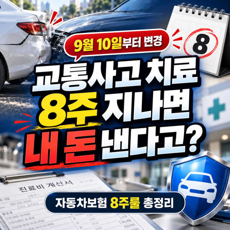 "교통사고 치료 8주 지나면 내 돈 낸다고?" 9월 10일부터 바뀐 자동차보험 8주룰 총정리