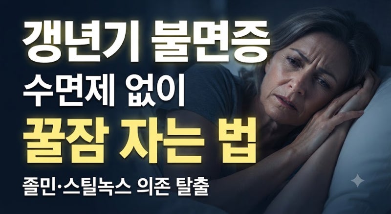 [갱년기 불면증] 졸민·스틸녹스(졸피뎀) 복용 원인과 마그네슘·멜라토닌 천연 대체법