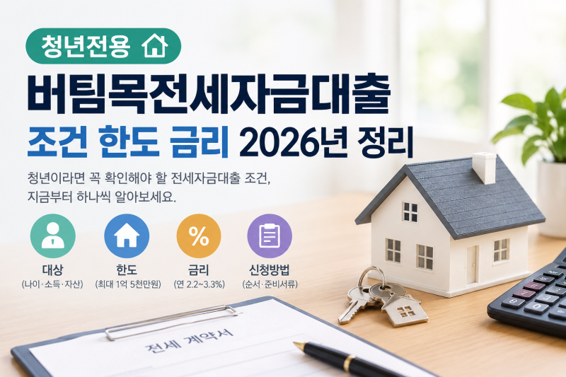 청년전용 버팀목전세자금 대출 조건 한도 금리 2026년 정리