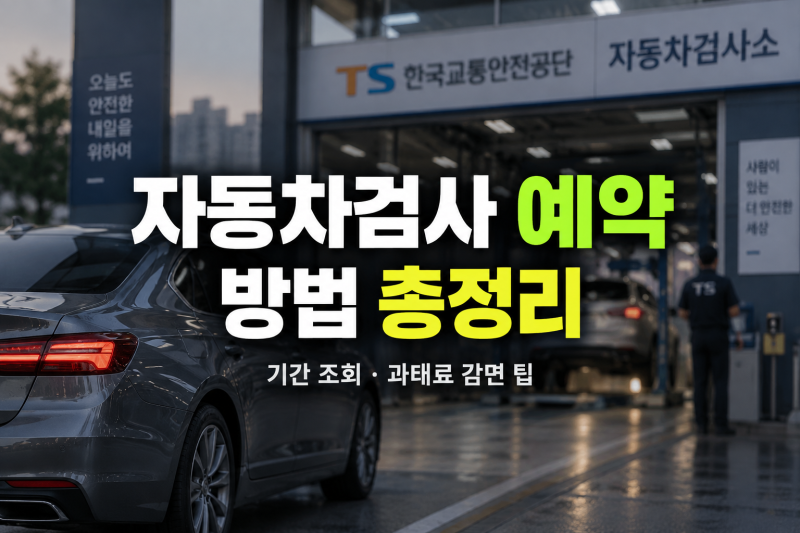 자동차검사 예약하는 방법 총정리 (TS사이버검사소 온라인 예약·기간 조회·과태료 감면 팁)
