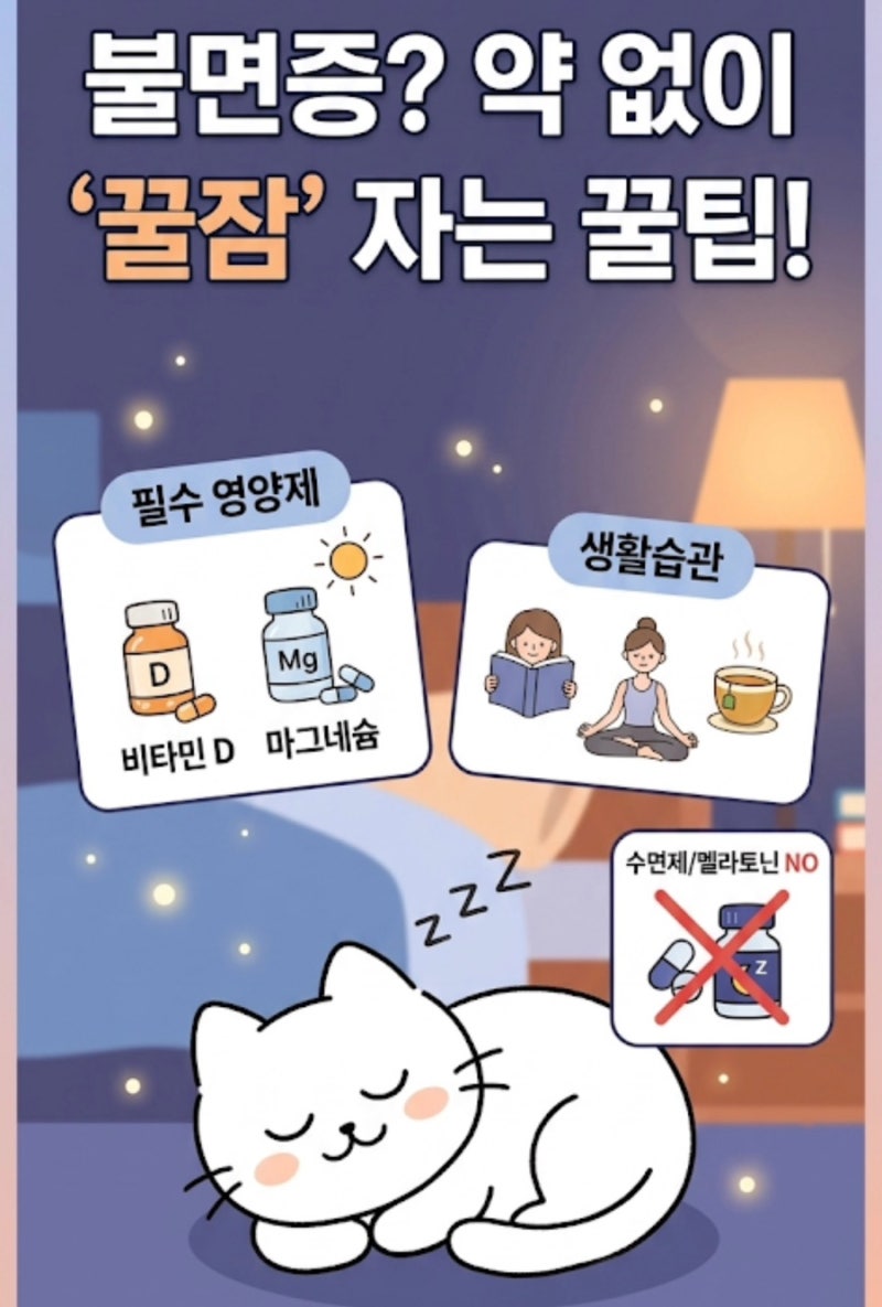 불면증에 도움되는 것들(내가 수면제와 멜라토닌을 먹지않는 이유 / 영양제:비타민D, 마그네....