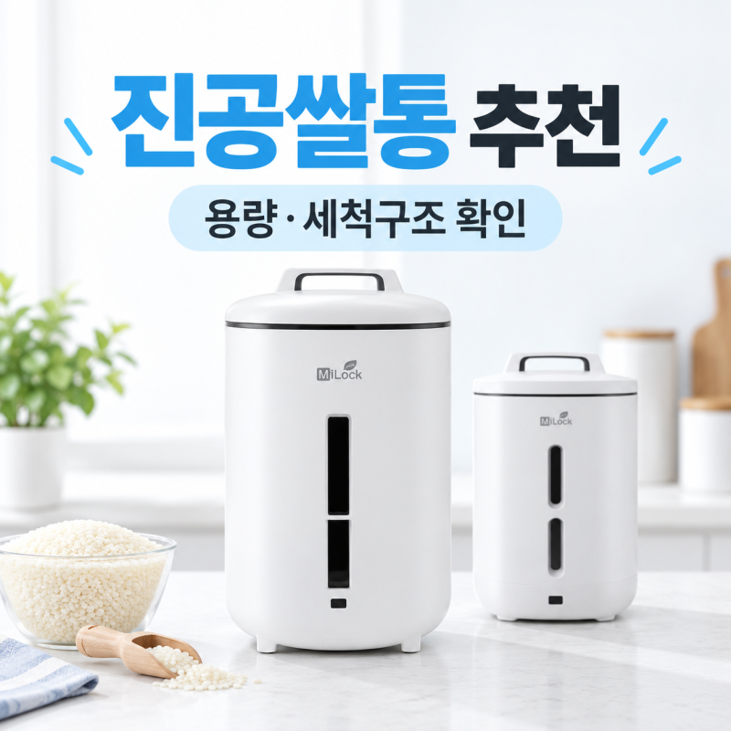 쌀 보관이 걱정될 때 진공쌀통 추천, 용량과 세척 구조 확인하기