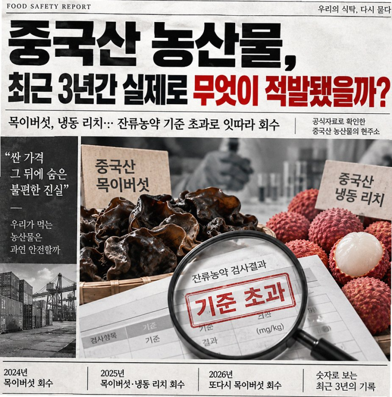 중국산 목이버섯 잔류농약 17배 초과 검출? 마라탕 먹기 전 꼭 확인할 날짜