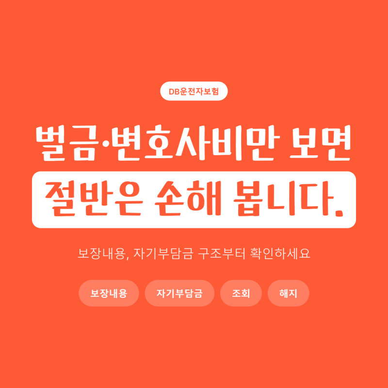 DB운전자보험 보장내용, 벌금·변호사비 말고 3가지를 먼저 봐야 하는 이유