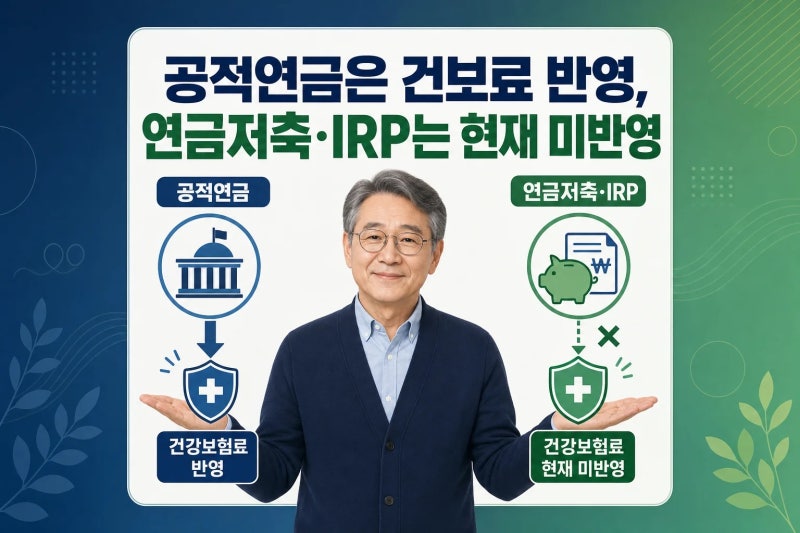 연금저축·IRP 연금, 건강보험료 부과대상 소득에 포함될까? 공적·사적연금 차이 정리