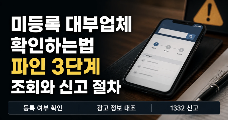 미등록 대부업체 확인하는법 파인 3단계 조회와 신고 절차