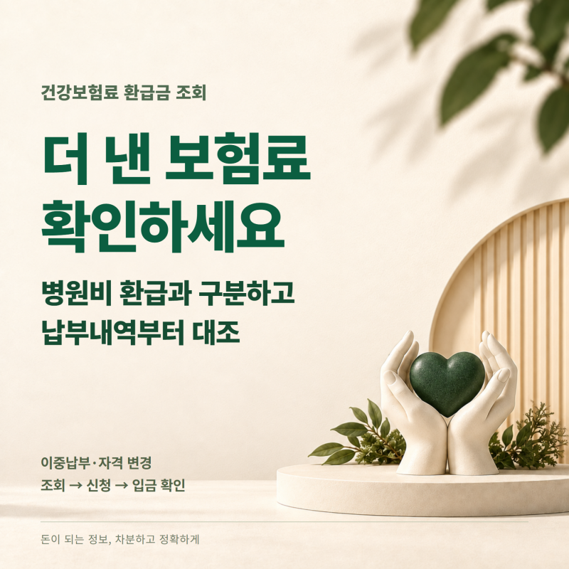 건강보험료 환급금 조회 — 이중납부·자격변동·병원비 환급 구분하기