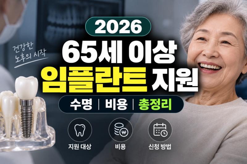2026 65세 이상 임플란트 지원 비용 적용 기준｜건강보험 혜택·비용·수명 총정리