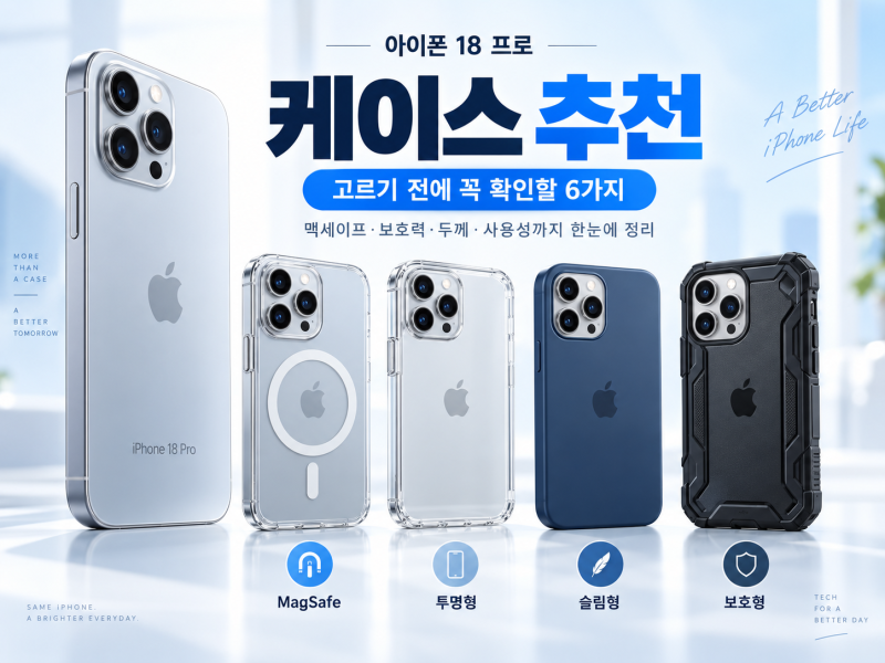 아이폰 18 프로 케이스 추천 2026, 맥세이프·투명·충격보호 고르는 법