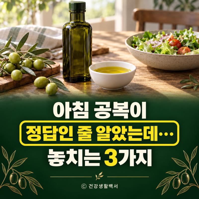 올리브오일 효능 “아침 공복이 정답인 줄 알았는데...” 의외로 놓치는 3가지