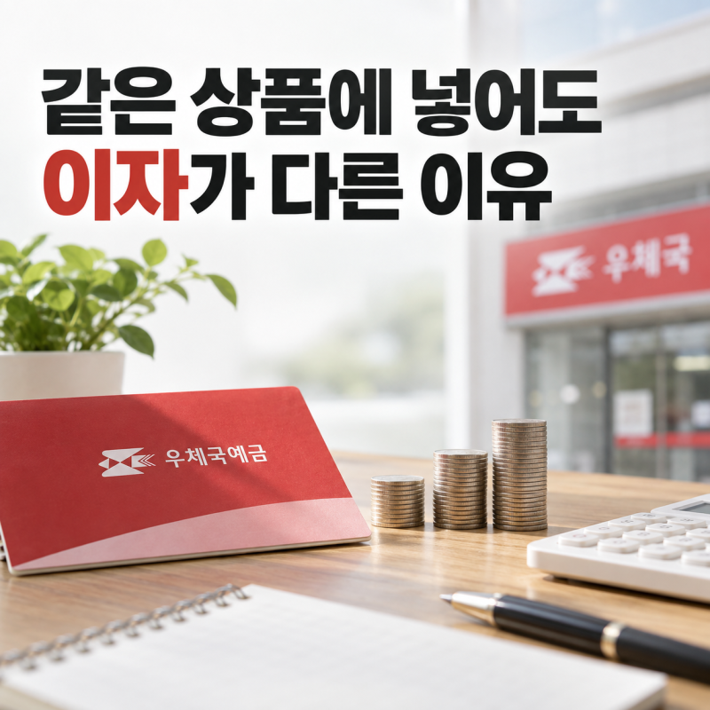 우체국 예금금리, 같은 상품에 넣어도 이자가 다른 이유
