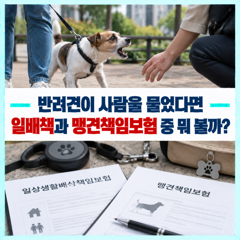반려견이 산책 중 사람을 물었다면 일배책과 맹견책임보험 중 무엇을 볼까?
