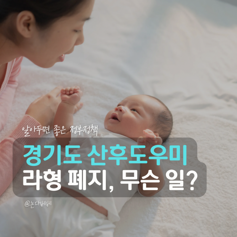 경기도 산후도우미 라형 폐지 9월 30일 종료, 중위소득 150% 지원 어떻게 달라질까?