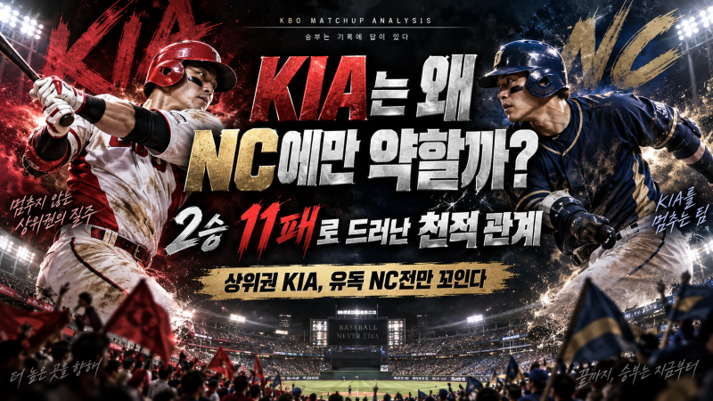 2026 KBO 순위 예상,KIA NC전 2승 11패,왜 유독 NC만 만나면 꼬일까?(+천적,상대전적)