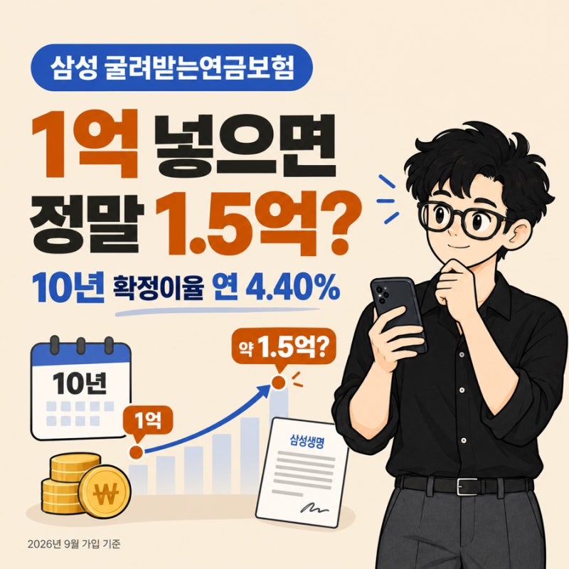 삼성 굴려받는연금보험 연 4.4%, 1억 넣으면 정말 1.5억 될까