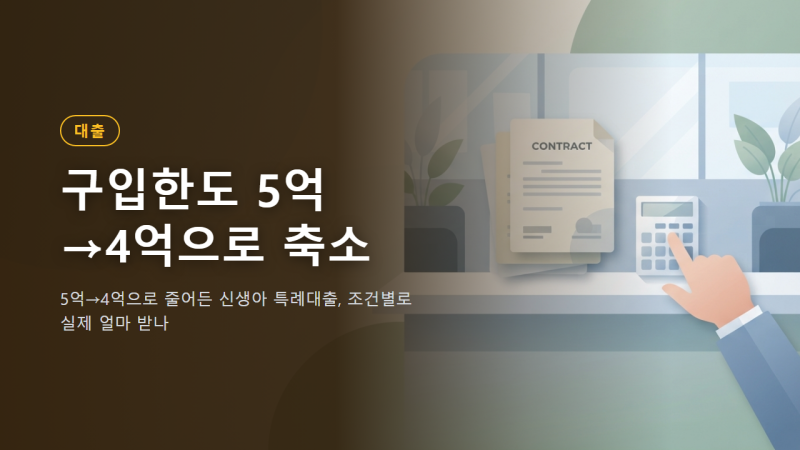 5억→4억으로 줄어든 신생아 특례대출, 조건별로 실제 얼마 받나