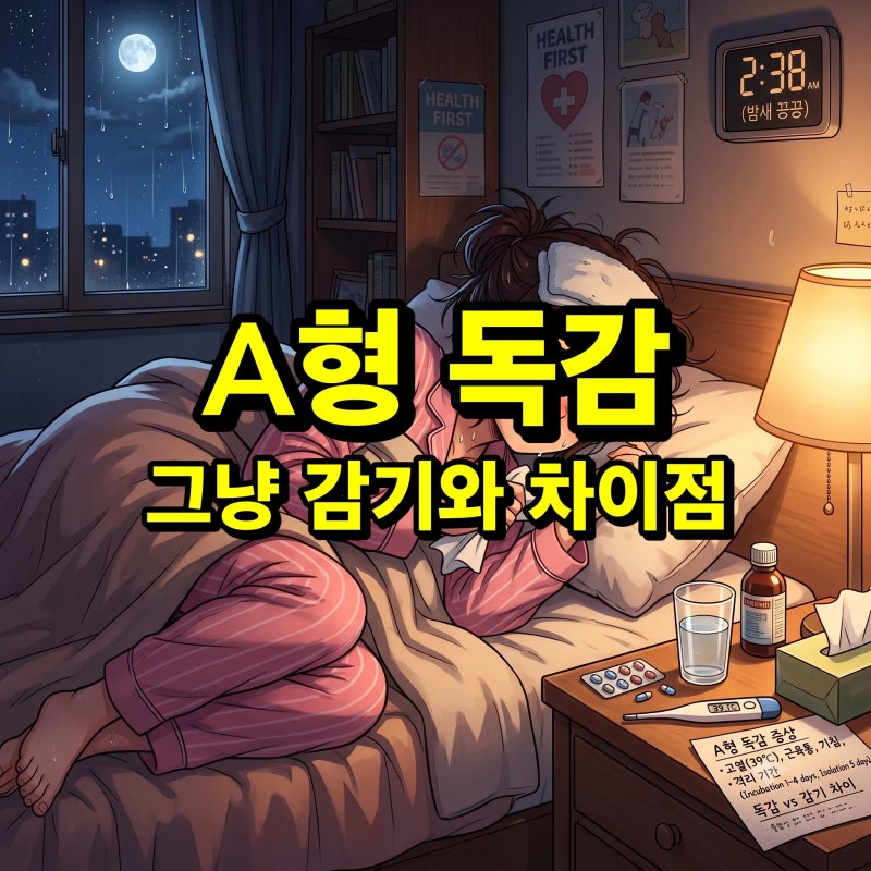 A형 독감 뜻 증상과 감기 차이, 잠복기부터 격리 기간 39도 고열에 밤새 끙끙
