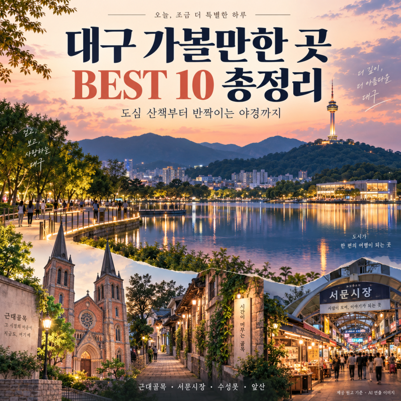 대구 가볼만한 곳 BEST 10｜동성로·수성못·앞산 여행코스 총정리 당일치기·1박2일 여행코스 ....